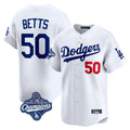 Los Angeles Dodgers #50 Mookie Betts Player White FEDASGOGE World Series Meet Limited Home Stitched Jerseys