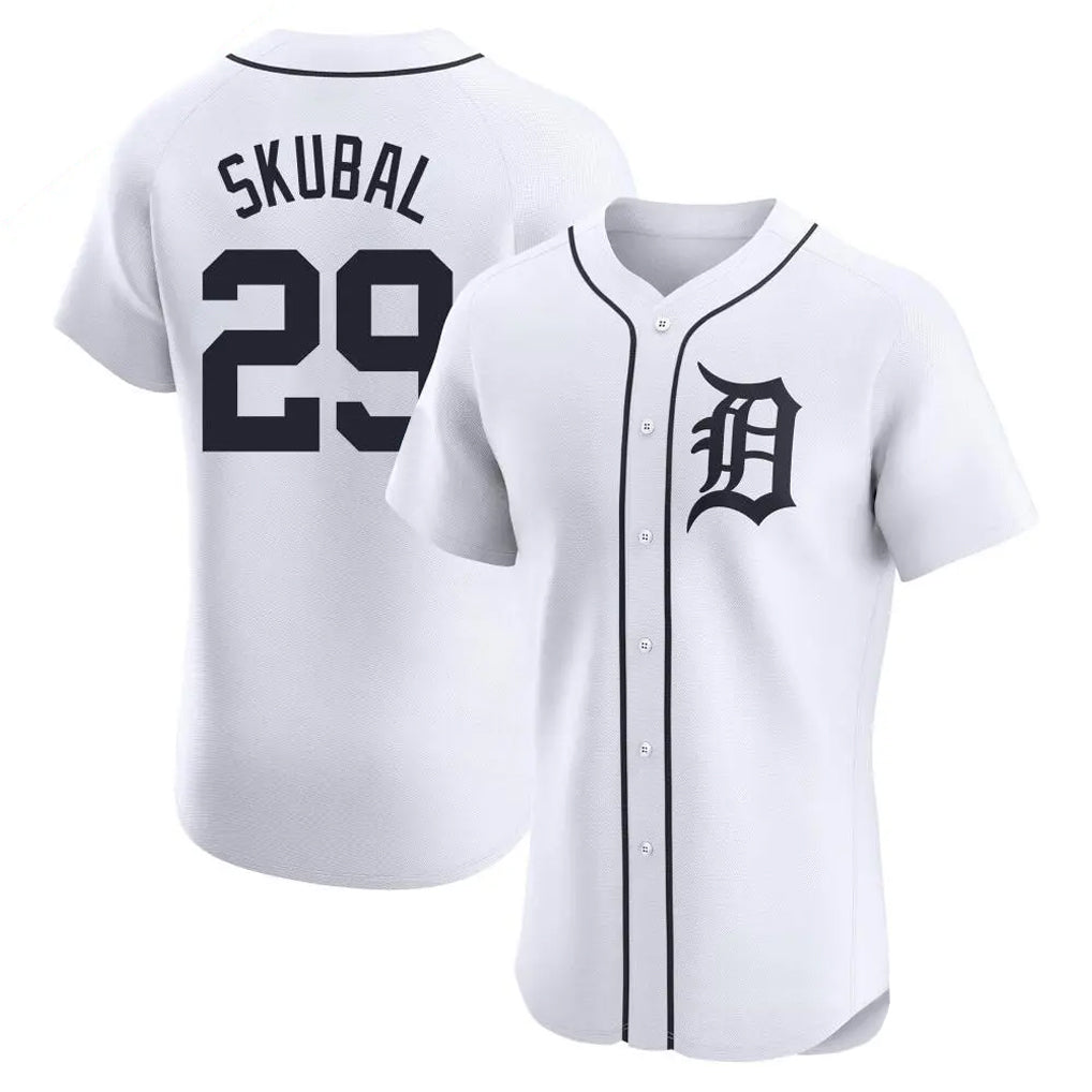 Detroit Tigers #29 Tarik Skubal Player White FEDASGOGE Limited Elite Home Stitched Jerseys