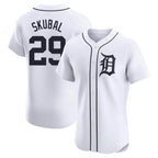 Detroit Tigers #29 Tarik Skubal Player White FEDASGOGE Limited Elite Home Stitched Jerseys