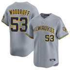 Milwaukee Brewers #53 Brandon Woodruff Player Gray FEDASGOGE Home Limited Stitched Jerseys
