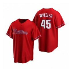 Philadelphia Phillies #45 Zack Wheeler Red FEDASGOGE Alternate Stitched Jersey