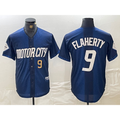 Detroit Tigers #9 Jack Flaherty Number 2024 Navy FEDASGOGE City Connect Cool Base Limited Stitched Jersey 2