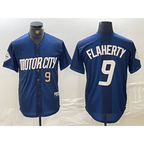 Detroit Tigers #9 Jack Flaherty Number 2024 Navy FEDASGOGE City Connect Cool Base Limited Stitched Jersey 2