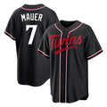 Minnesota Twins #7 Joe Mauer Player Black FEDASGOGEFashion Out Home Limited Stitched Jerseys
