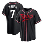 Minnesota Twins #7 Joe Mauer Player Black FEDASGOGEFashion Out Home Limited Stitched Jerseys