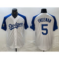 Los Angeles Dodgers #5 Freddie Freeman White Blue FEDASGOGE Fashion Stitched Cool Base Limited Jerseys