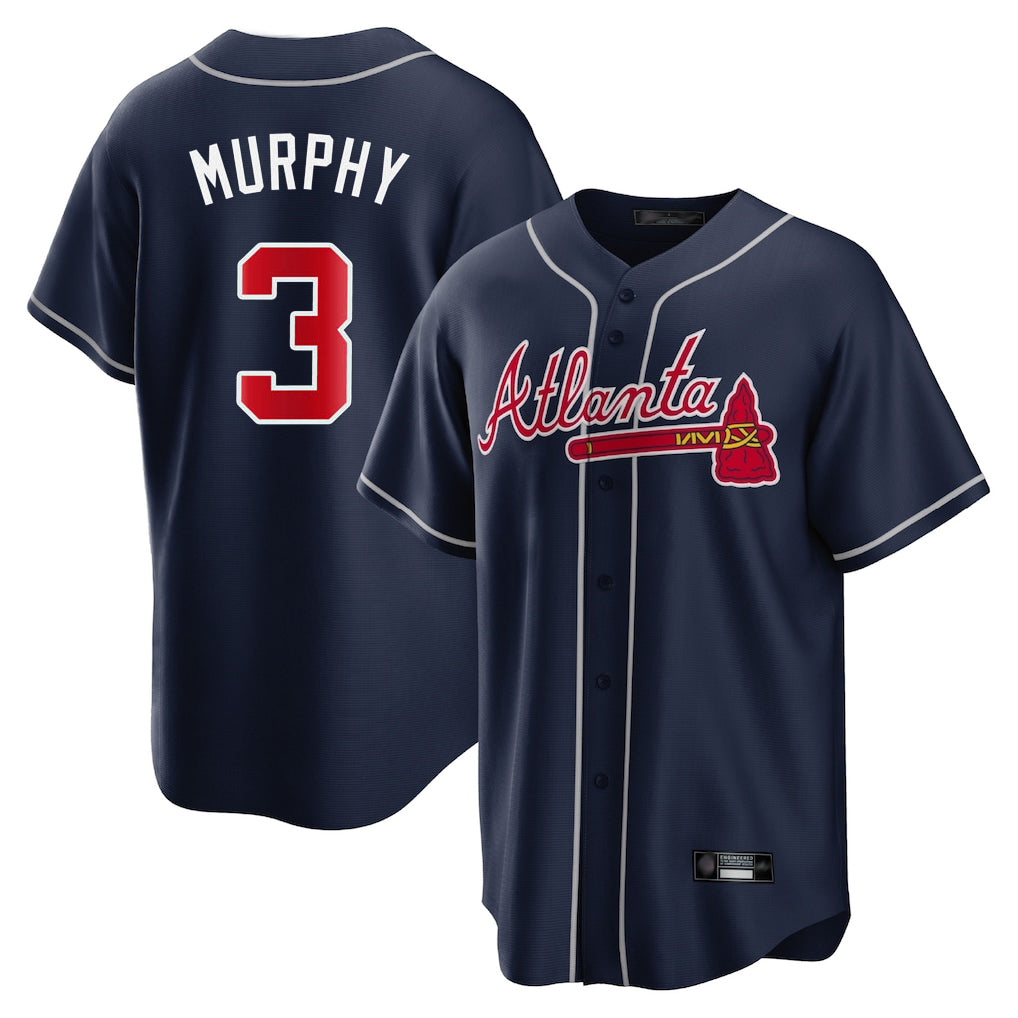 Atlanta Braves #3 Dale Murphy Player Navy FEDASGOGE Home Game Stitched Jerseys