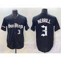 San Diego Padres #3 Jackson Merrill Black FEDASGOGE Gothic Edition Vapor Limited Stitched Jersey