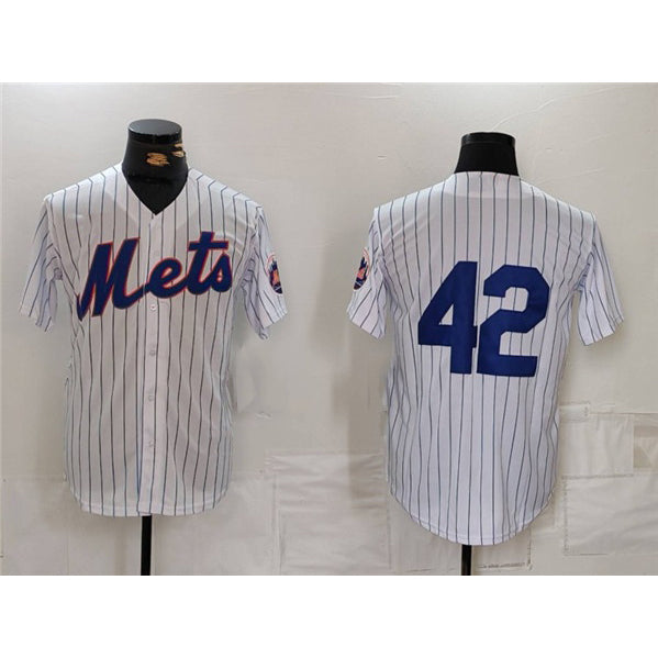 New York Mets #42 Jackie Robinson White FEDASGOGE Cool Base Stitched Jersey
