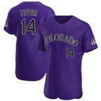 Colorado Rockies #14 Ezequiel Tovar Player Purple FEDASGOGE Limited Elite Home Stitched Jerseys