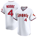 Los Angeles Angels #4 Christian Moore Player White FEDASGOGE T-shirt Home Limited Stitched Jerseys