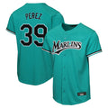 Miami Marlins #39 Eury Perez Player Teal FEDASGOGE Home Game Stitched Jerseys