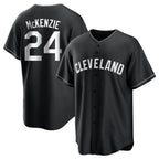 Cleveland Guardians #24 Triston McKenzie Player Black FEDASGOGE Home Game Stitched Jerseys