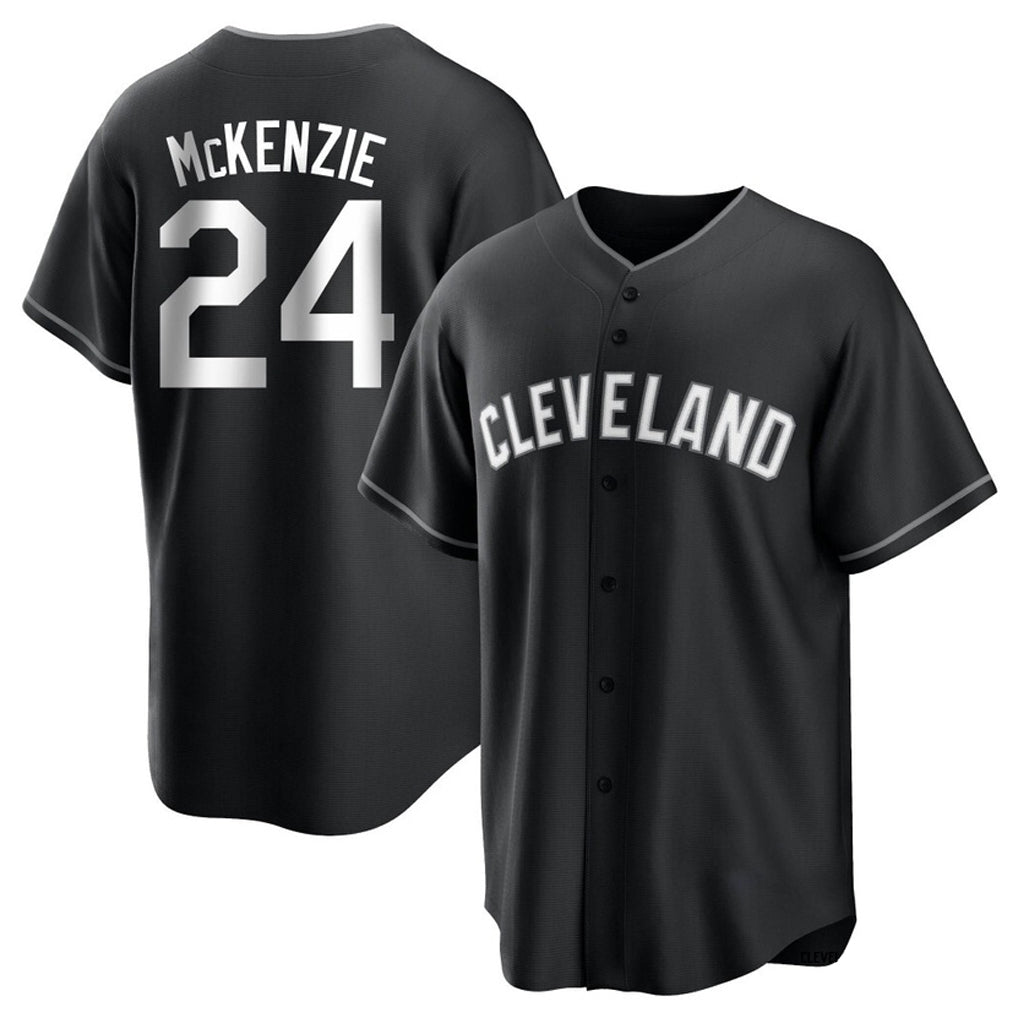 Cleveland Guardians #24 Triston McKenzie Player Black FEDASGOGE Home Game Stitched Jerseys
