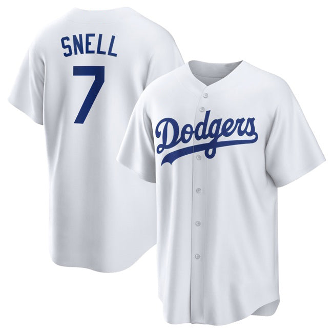 Los Angeles Dodgers #7 Blake Snell White FEDASGOGE 2024 Cool Base Stitched Jersey