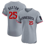 Minnesota Twins #25 Byron Buxton Player Gray FEDASGOGEHome Limited Elite Stitched Jerseys