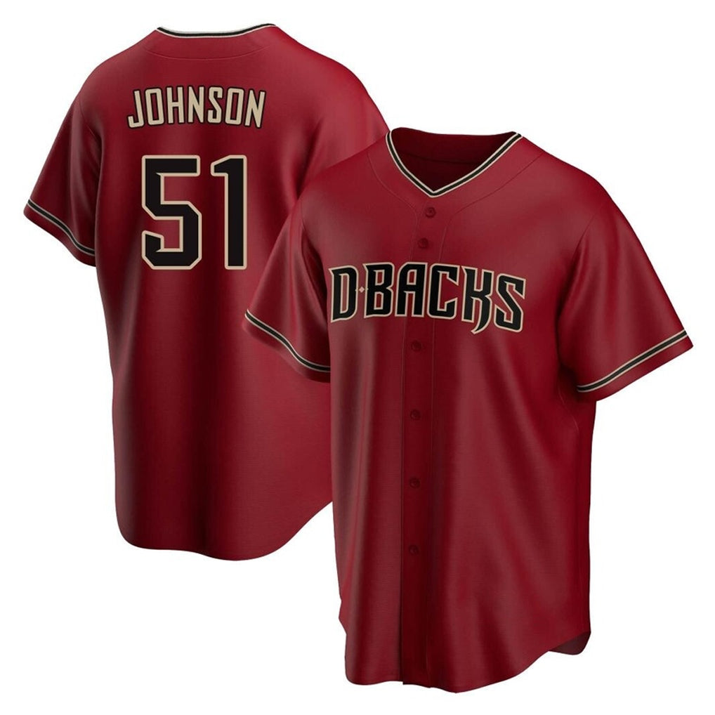 Arizona Diamondbacks #51 Randy Johnson Player Red FEDASGOGE Home Game Stitched Jerseys
