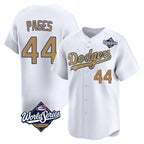 Los Angeles Dodgers #44 Andy Pages Player White Gold FEDASGOGE World Series Collection Limited Home Stitched Jerseys