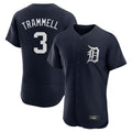 Detroit Tigers #3 Alan Trammell Player Navy FEDASGOGE Limited Elite Home Stitched Jerseys