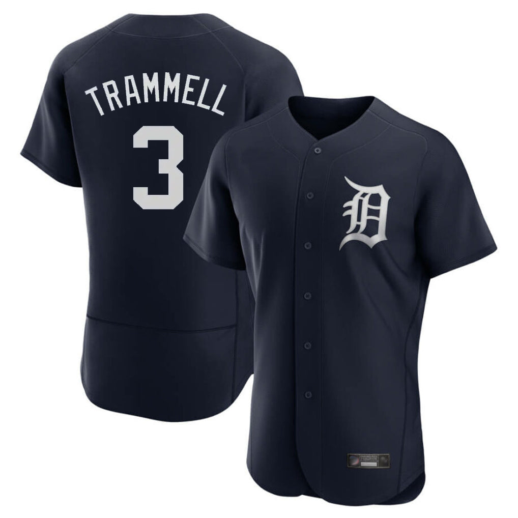 Detroit Tigers #3 Alan Trammell Player Navy FEDASGOGE Limited Elite Home Stitched Jerseys