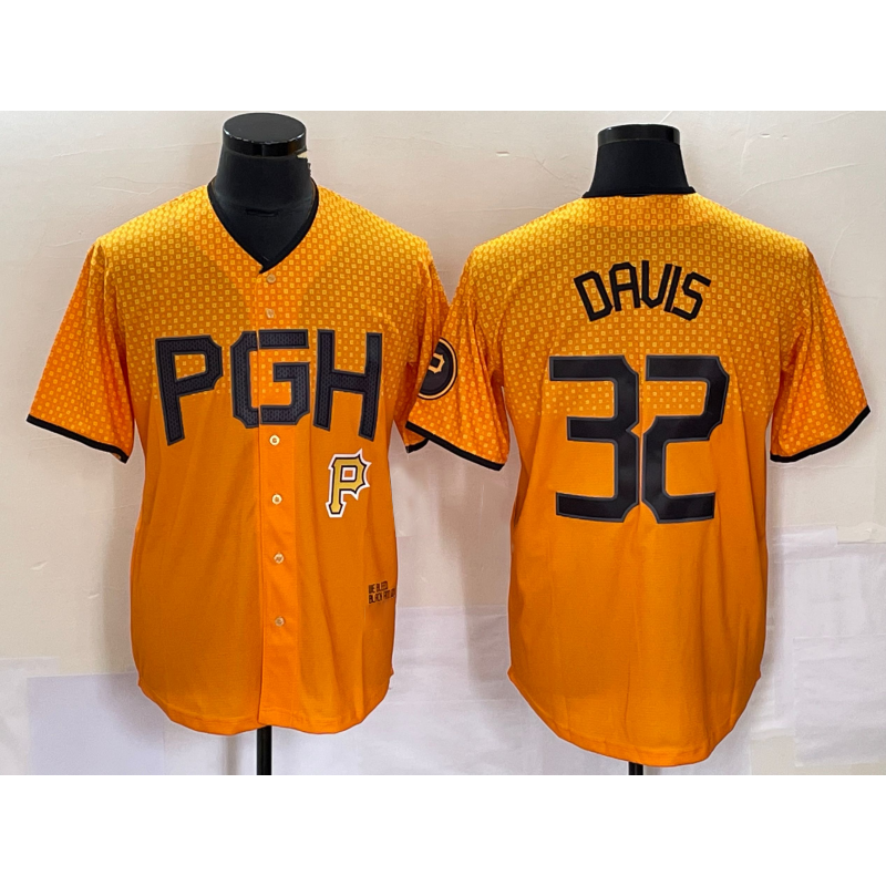 Pittsburgh Pirates #32 Henry Davis Yellow FEDASGOGE 2023 City Connect Stitched Jersey