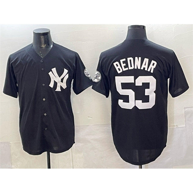 New York Yankees #53 David Bednar Black FEDASGOGE Stitched Jersey