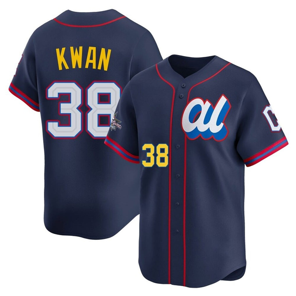 Cleveland Guardians #38 Steven Kwan Player Navy FEDASGOGE American League All-Star Edition Limited Home Stitched Jerseys