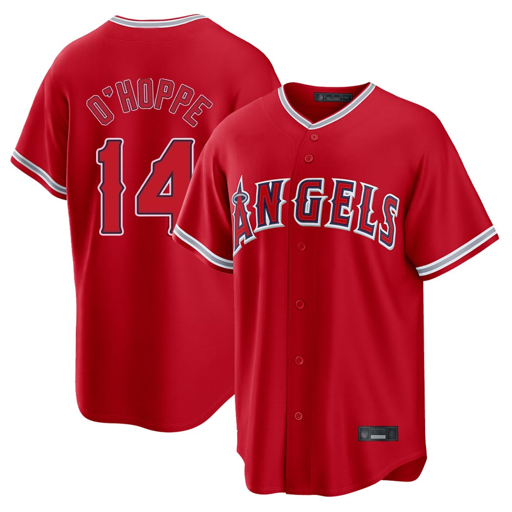 Los Angeles Angels #14 Logan O'Hoppe Player Red FEDASGOGE Home Game Stitched Jerseys