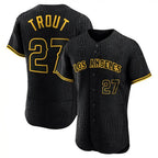 Los Angeles Angels #27 Mike Trout Player Black FEDASGOGE Snake Skin City Limited Elite Home Stitched Jerseys