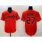 Houston Astros #27 Jose Altuve Orange FEDASGOGE 2025 City Connect With Texas Patch Limited Stitched Jersey
