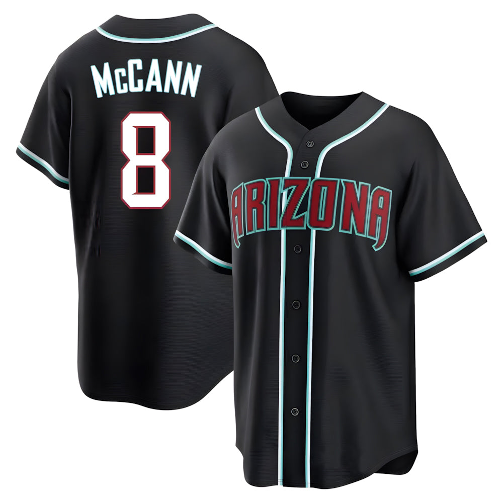 Arizona Diamondbacks #8 James McCann Player Black FEDASGOGE Home Game Stitched Jerseys