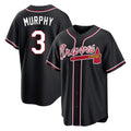 Atlanta Braves #3 Dale Murphy Player Black FEDASGOGE Fashion Out Game Stitched Jerseys