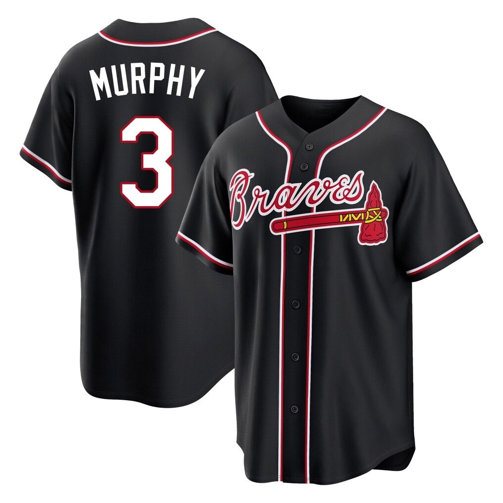Atlanta Braves #3 Dale Murphy Player Black FEDASGOGE Fashion Out Game Stitched Jerseys