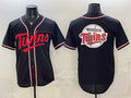 Minnesota Twins Team Big Logo 2026 Fashion Replica Black FEDASGOGE Out Stitched Jersey