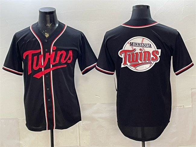 Minnesota Twins Team Big Logo 2026 Fashion Replica Black FEDASGOGE Out Stitched Jersey