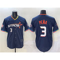 Houston Astros #3 Jeremy Pena Navy FEDASGOGE 2025 City Connect With Texas Patch Limited Stitched Jersey