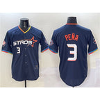 Houston Astros #3 Jeremy Pena Navy FEDASGOGE 2025 City Connect With Texas Patch Limited Stitched Jersey