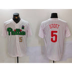 Philadelphia Phillies #5 Bryson Stott White Green FEDASGOGE Cool Base Stitched Jerseys