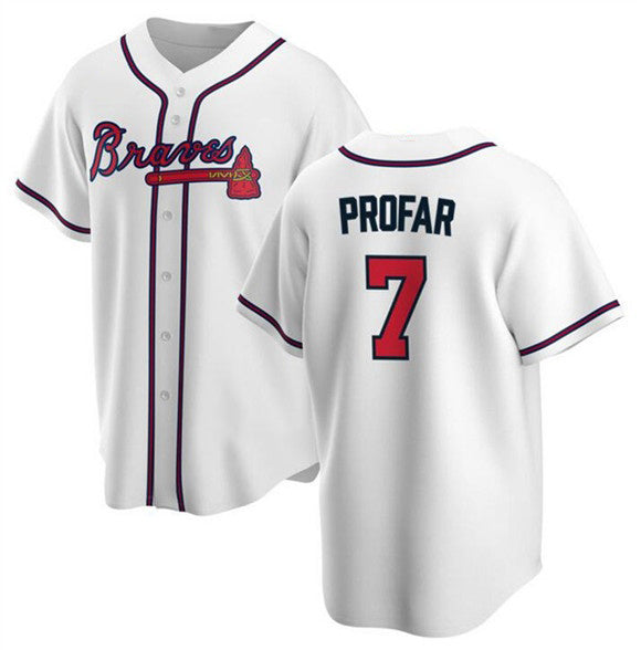 Atlanta Braves #7 Jurickson Profar White FEDASGOGE 2025 Cool Base Stitched Jersey
