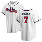 Atlanta Braves #7 Jurickson Profar White FEDASGOGE 2025 Cool Base Stitched Jersey