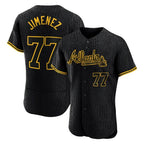 Atlanta Braves #77 Joe Jimenez Player Black FEDASGOGE Snake Skin City Limited Elite Home Game Stitched Jerseys