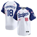 Los Angeles Dodgers #18 Yoshinobu Yamamoto Player White-Royal FEDASGOGE Tokyo Series Vapor Premier Limited Stitched Jerseys