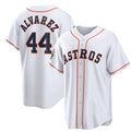 Houston Astros #44 Yordan Alvarez White FEDASGOGE 2022 World Series Home Stitched Jersey