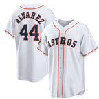 Houston Astros #44 Yordan Alvarez White FEDASGOGE 2022 World Series Home Stitched Jersey