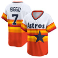 Houston Astros #7 Craig Biggio White FEDASGOGE Throwback Cooperstown Collection Limited Player Jersey
