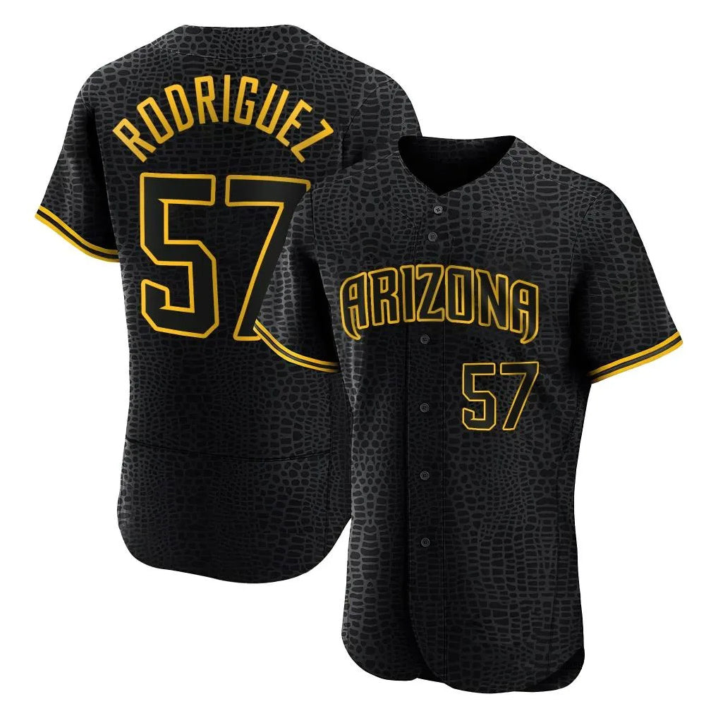 Arizona Diamondbacks #57 Eduardo Rodriguez Player Black FEDASGOGE Snake Skin City Limited Elite Home Game Stitched Jerseys