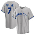 Kansas City Royals #7 Bobby Witt Jr. Gray FEDASGOGE Road Replica Jersey