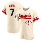Los Angeles Angels #7 Jo Adell Player Cream FEDASGOGE City Connect Limited ELite Home Stitched Jerseys