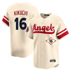 Los Angeles Angels #16 Yusei Kikuchi Player Cream FEDASGOGE City Connect Limited Home Stitched Jerseys