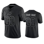 Custom B.Bills Active Player Black FEDASGOGE Reflective Limited Stitched Jersey